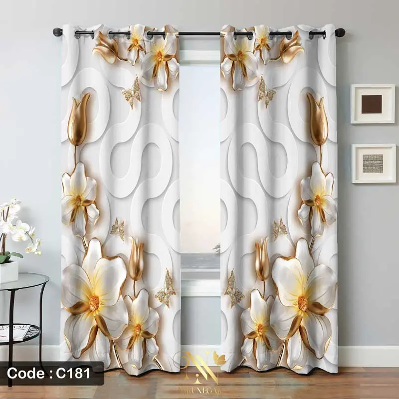 پرده سه بعدی طرح گل مدل C181