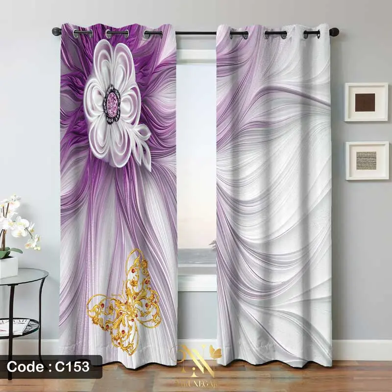 پرده 3بعدی طرح گل مدل C153