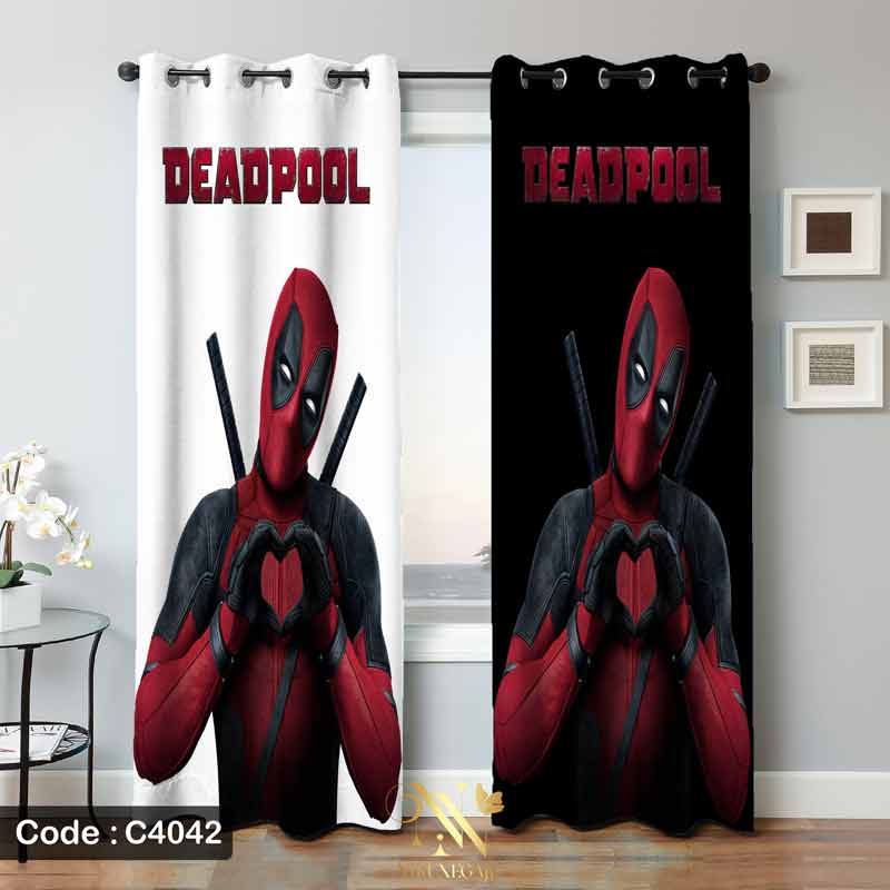 پرده پانچ کارتونی پسرانه طرح DEADPOOL مدل C4042