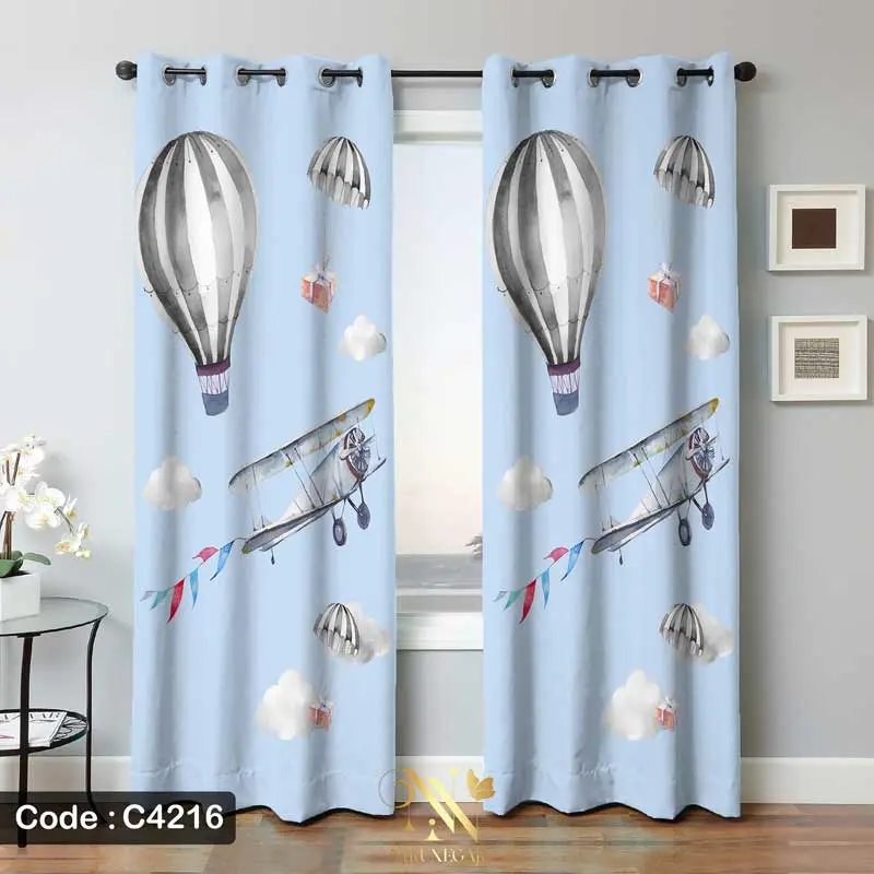 پرده پانچ پسرانه فانتزی خلبان کوچولو مدلC4216