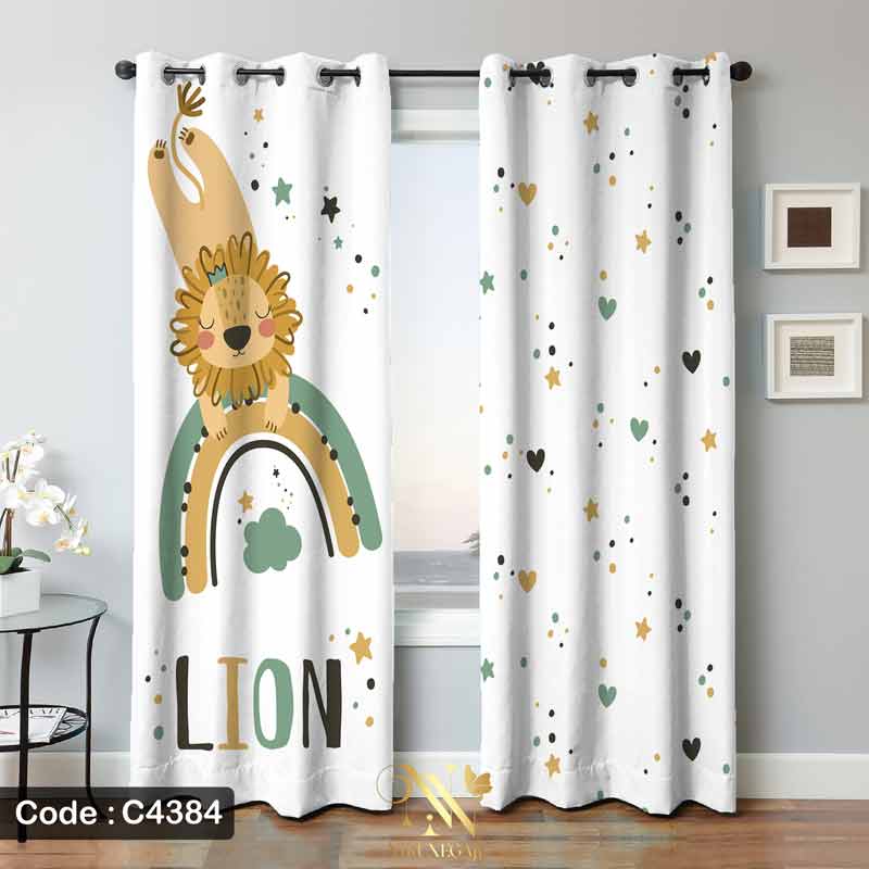 پرده فانتزی پسرانه طرح Lion مدل C4384