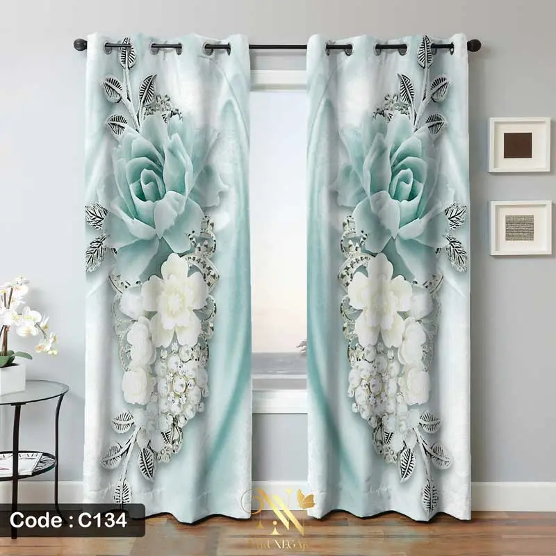 پرده پانچ سه بعدی گل رز C134