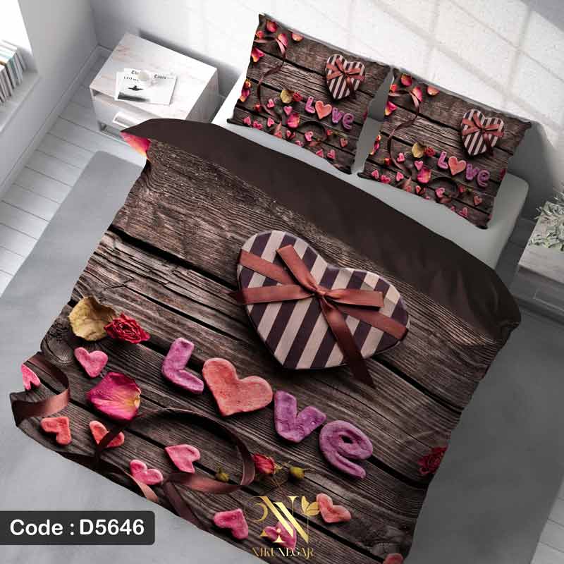 روتختی دونفره رمانتیک طرح لاو (love) مدل D5646