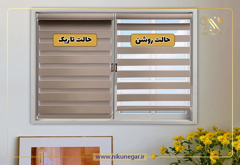 حالت روشن و تاریک با پرده زبرا