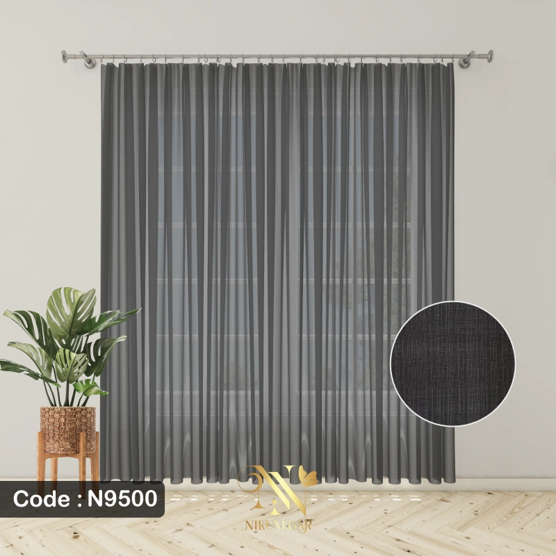 پرده حریر بافت رنگ مشکی
